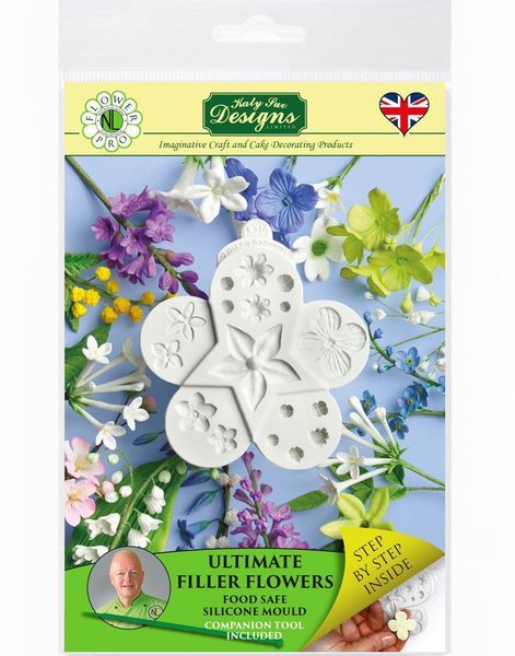 Silikonform til 24 Forskjellige Blomsterdekorasjoner/Fyllblomster - Katy Sue