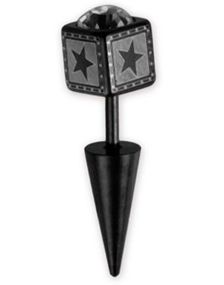 Star with Spike - Svart Fake Piercing