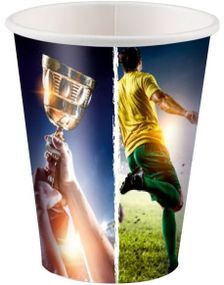 8 stk Fotball Tema Pappkopper 250 ml - Kick It