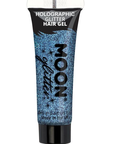Blå Holografisk Glitter Hårgele 20 ml