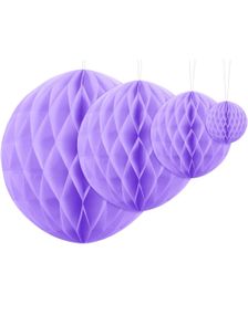 Lavendelfarget Honeycomb Ball VELG STØRRELSE 10-40 cm