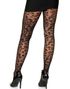 Svart Pantyhose Nettingstrømpebukse med Leopard Motiv 