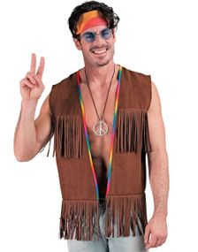Frynsete Hippie Kostymevest til Herre