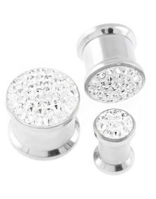 Piercing Plugg Dekorert med Klare Stener