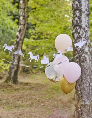 2 stk Banner med Blader, Hest og Prinsesse Tema 2 Meter - Princess Party