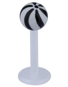 Candy Stripes Labret - Hvit/Svart - Strl 1,2x8x4mm