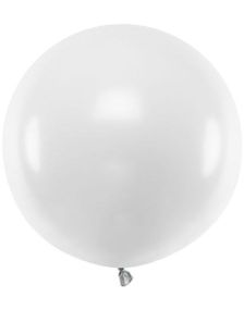 Hvit Pastellfarget Rund JUMBO Ballong 60 cm