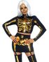 Golden Skeleton Kostyme til Dame 2 Deler