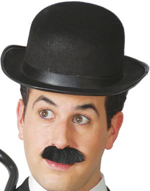 Svart Charlie Chaplin Inspirert Bowlerhatt med Satinbånd