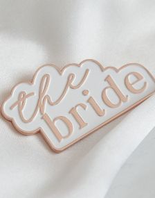 1 stk. "The Bride" Hvit og Rosegull Pin