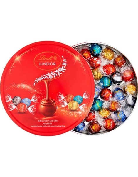 Lindt Lindor Irresistibly Smooth - Metallboks med Assorterte Sjokoladetrøfler 450g