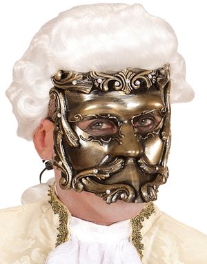 Bronsefarget Casanova Øyemaske