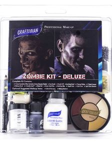 Deluxe Zombie - Graftobian Profesjonelt Sminkesett 19 Deler og Instruksjoner