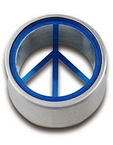 Piercing Plugg med Blått Peace-Tegn
