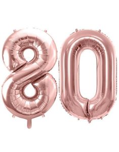 80 år ballonger - 35 cm rosegull