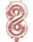 JUMBO Rose Gullfarget Tallballonger 0-9 - 86 cm