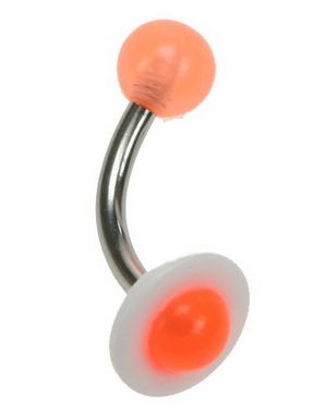 Ufo Navlepiercing - Orange/Hvit