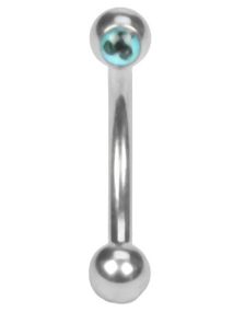 Kløver Turkis - 1.2 x 8 mm Øyenbrynspiercing