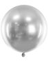 1 stk 60 cm - Rund Glossy Sølvfarget Ballong