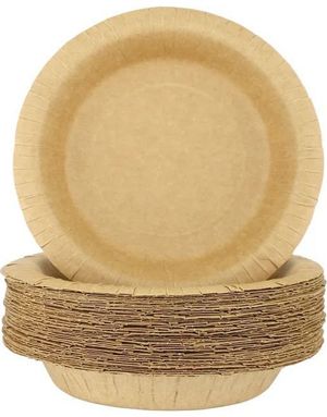 10 stk Dype Kompostbare Miljøvennlige Heavy Duty Pappskåler 19x4 cm
