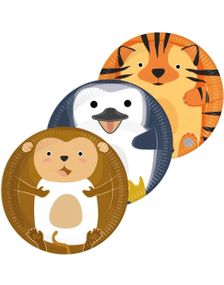 8 stk Dyrevenn Papptallerkener Mix – 23 cm