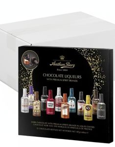 14 stk Anthon Berg Chocolate Liqueurs - 12 Forskjellige Likørsjokolader i Gaveeske - Hel Eske 2,68 kg
