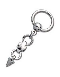 BCR Piercing med Hengende Spike - 1.6 x 10 mm