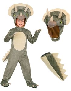 Triceratops Dinosaurkostyme til Barn