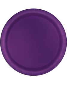 16 stk Mørk Lilla Papptallerkener 22 cm