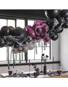 Halloween Ballongbuesett med Flaggermus og Spindelvev