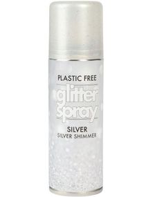 Sølvfarget Glitterspray til Hår 100 ml