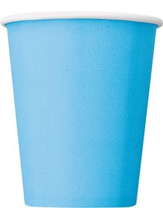 14 stk Lys Blå Pappkrus 270 ml