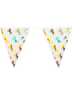 Banner med Vimpler og Holografisk Gullmotiv 4 meter - Unicorn Gold