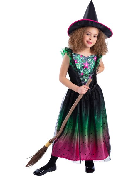 Wicked Witch Light Up - Heksekostyme til Barn med Lys