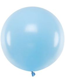 Blå Pastellfarget Rund JUMBO Ballong 60 cm