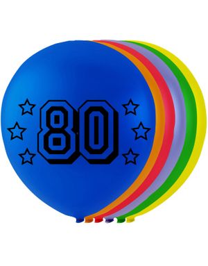 80 tall - 8 stk Flerfargede Ballonger 26 cm