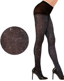 Strømpebukse med Glitter - Svart