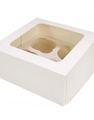 5 Stk Hvite Muffinsbokser - Hver Holder 4 Muffins