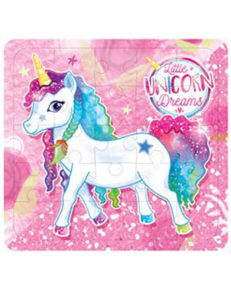 Rosa Unicorn Mini Puslespill 25 Biter