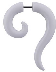 Fake Curl Piercing - Hvit