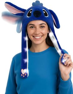 Stitch Inspirert Lue med Bevegelige Ører og Lys