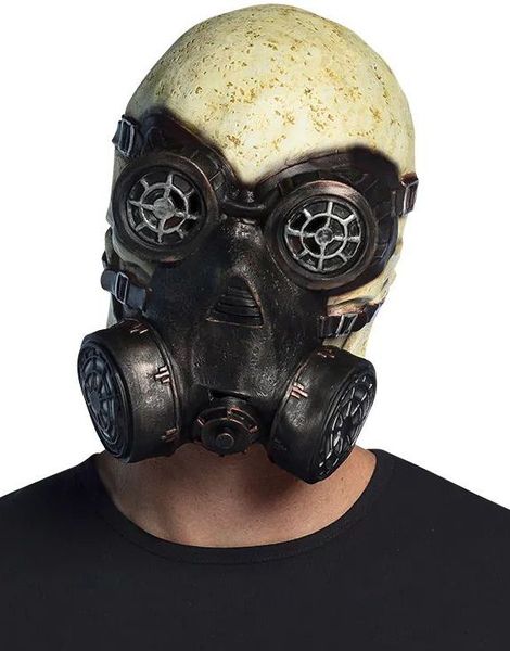 Hodeskalle med Gassmaske i Latex