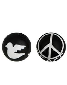 Peace - Svart Akrylkule