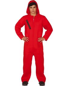 Rød Fange Jumpsuit-Kostyme til Mann
