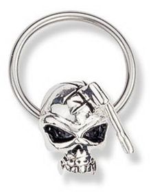 Skull with Ax - 1.6 x 14 mm BCR Piercing