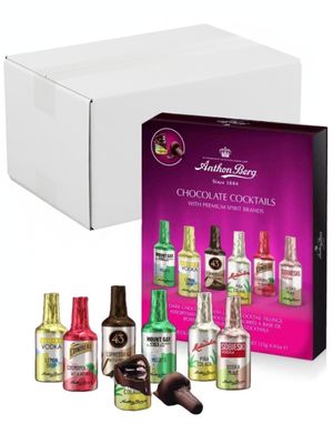 14 stk Anthon Berg Chocolate Cocktails - 12 Likørsjokolader i Gaveeske - Hel Eske 2,61 kg