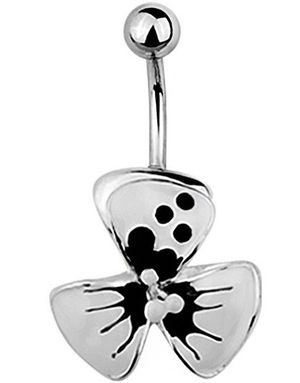 Cute Blossom Navlepiercing - Hvit/Svart