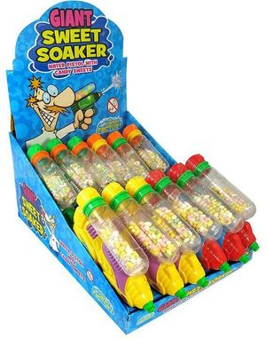 DATOVARE - 12 stk Sweet Soaker - Vannpistoler i Assorterte Farger med Godteri - Hel Eske