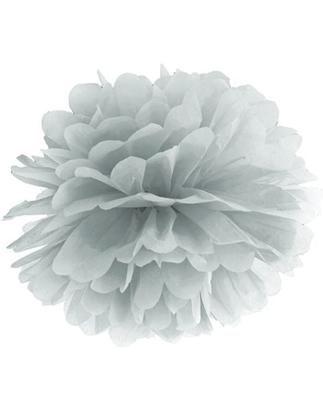 Sølvfarget Pom Pom 35 cm