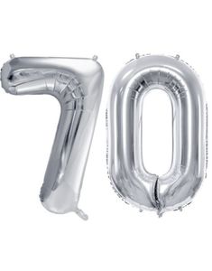 70 år ballonger - 86 cm sølv
